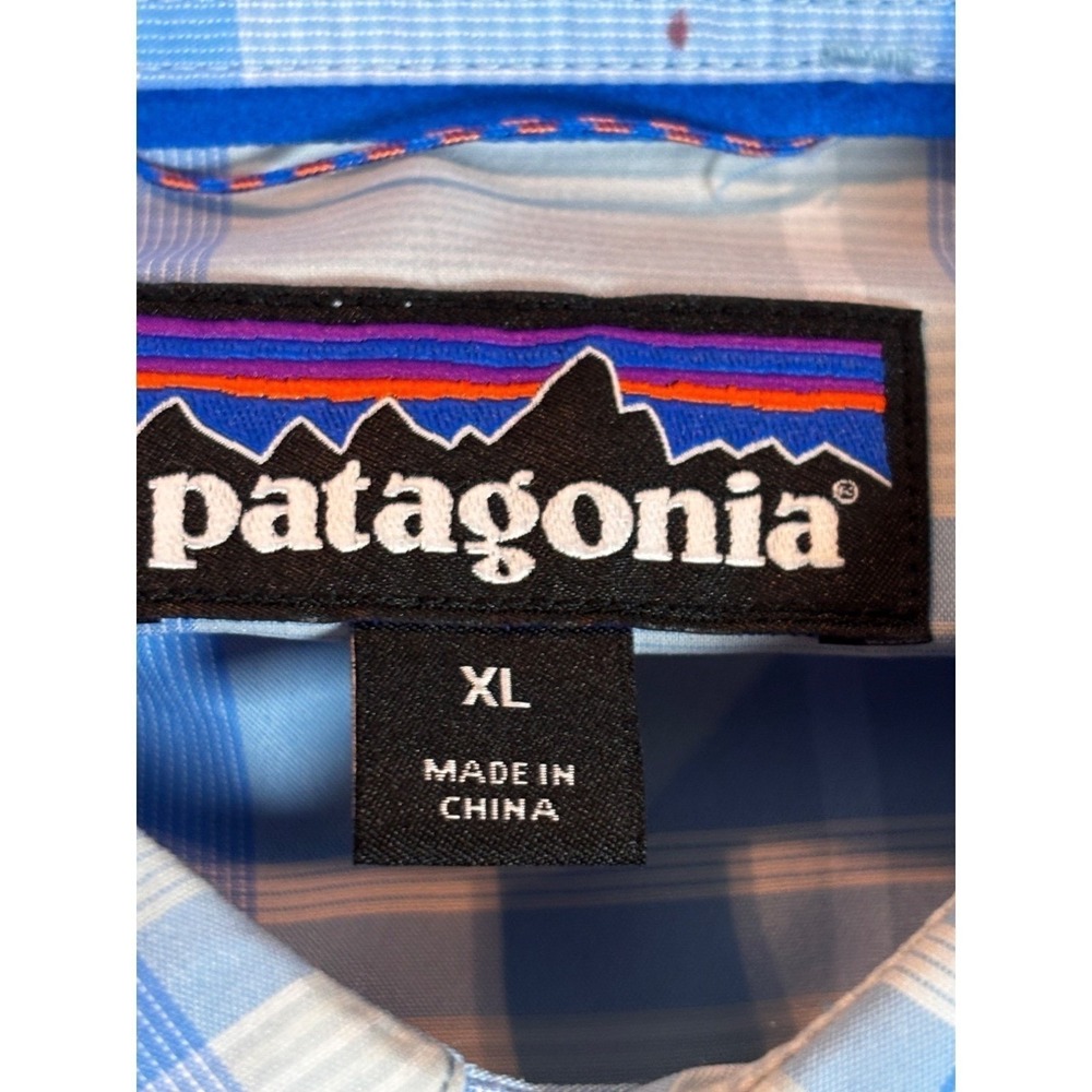 Patagonia Mens Blue Plaid Button-Up Long-Sleeve Shirt Xl - Picture 14 of 16